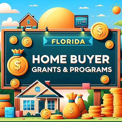 A large board with title Home Buyer Grants and Programs in Florida