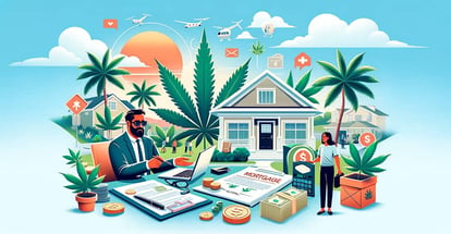 A cannabis industry worker consulting with a mortgage broker