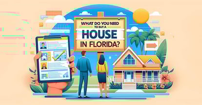 A couple looking at steps involved in buying a house in Florida