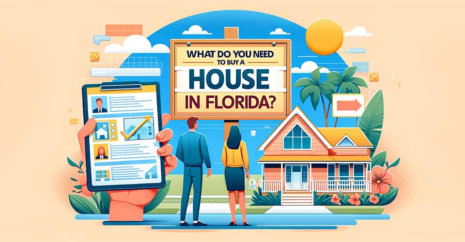 A couple looking at steps involved in buying a house in Florida