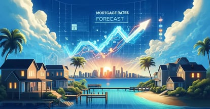 A dynamic graphical display that visually represents the trends in mortgage rates