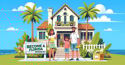 A family celebrating their new residency in Florida
