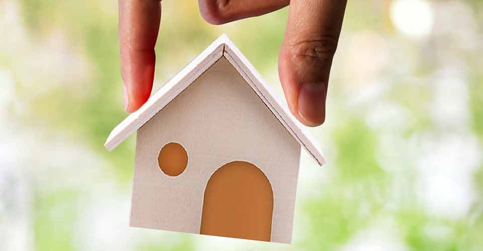 A hand hold a home model