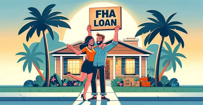A happy couple celebrating after buying a house using FHA Loan in Florida
