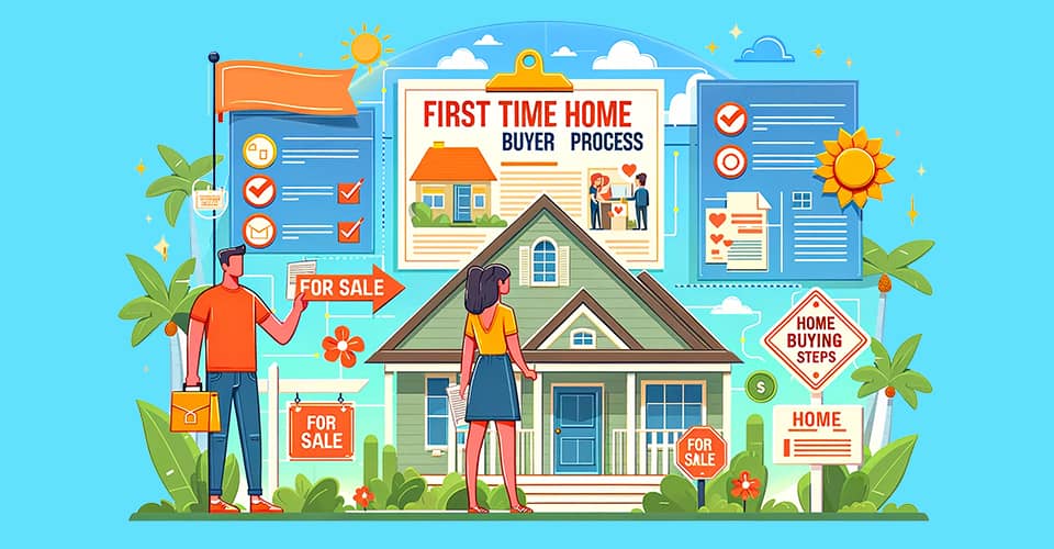 A hopeful first time homebuyer looking at Home Buying Steps