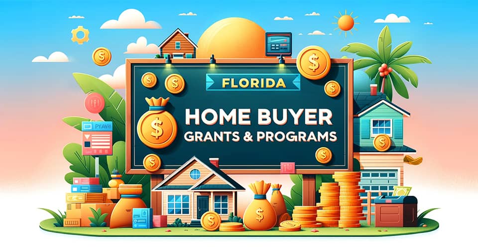A large board with title Home Buyer Grants and Programs in Florida