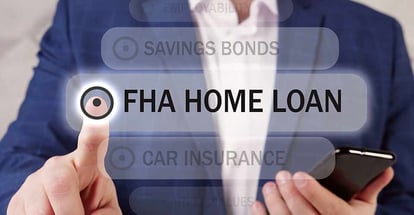 A person choosing FHA home loan on the screen
