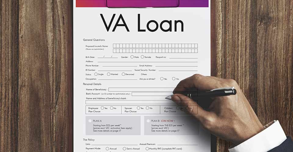 A person completing VA Loan application form