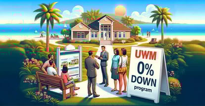 A potential homebuyers interacting with mortgage advisor about UWM zero down program