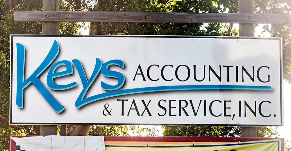 Accounting and tax service company signboard