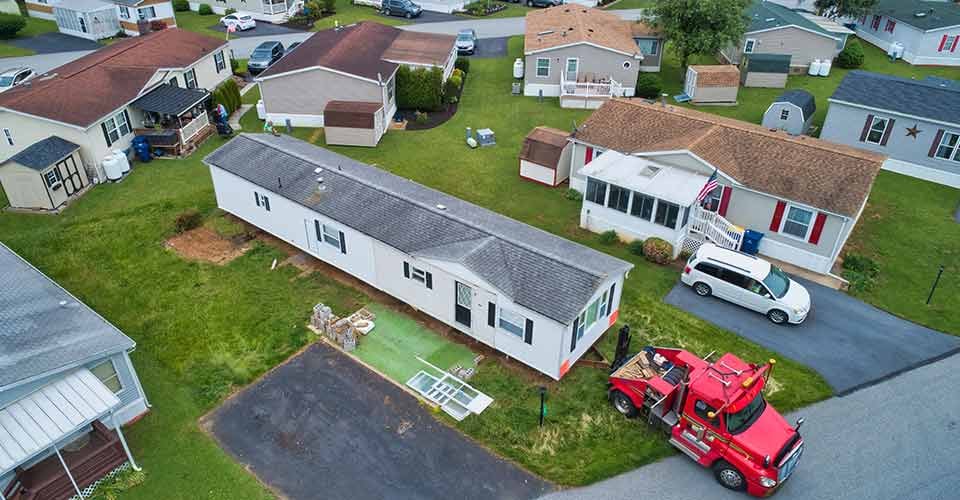 Aerial View of a Manufactured Homes in Florida