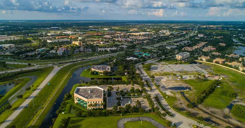 Aerial view of Port St Lucie Florida