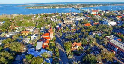 Aerial view of St Augustine Florida