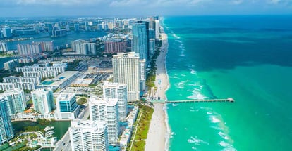 Aerial view of Sunny Isles Beach Miami Florida