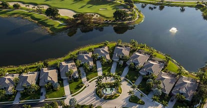 Aerial view of golf community in palm beach county Florida