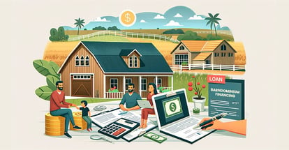 An illustration focusing on the financial aspects of obtaining a barndominium