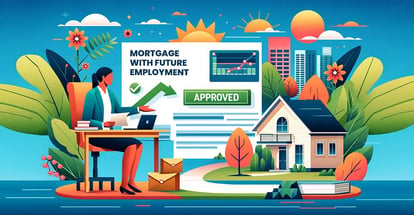 An illustration highlighting the approach to mortgage qualification based on future employment