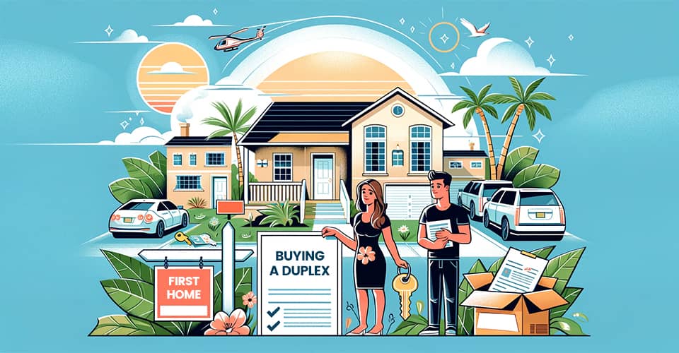 An illustration highlighting the potential of buying a duplex as a first home