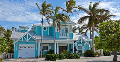 Beautiful New House with Palm Trees and Landscaping Near the Beach in Florida