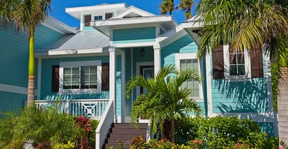 Beautiful New House with Palm Trees and Landscaping Near the Beach in Florida