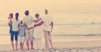Beautiful family at the beach