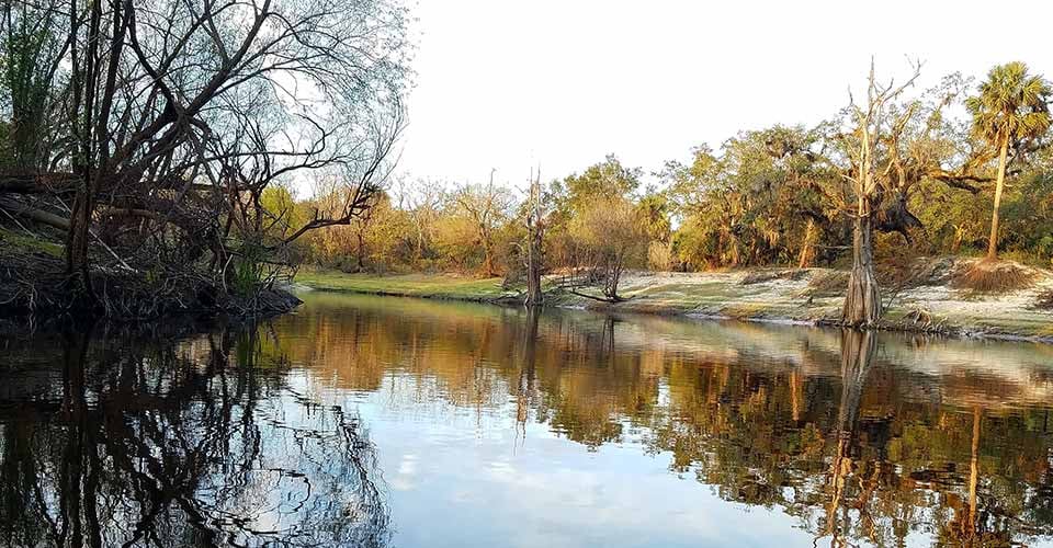 Beautiful view of Peace river in Hardee county Florida