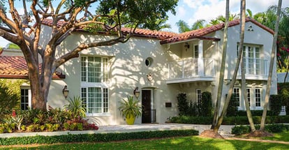 Classic Mediterranean architecture style home in central Miami