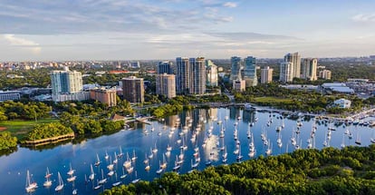 Coconut Grove Miami Marina Cityscape