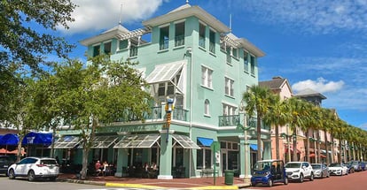 Colorful corner at Celebration Town in Kissimmee area Florida