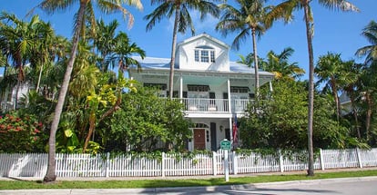 Colorful historical house in Key West Florida