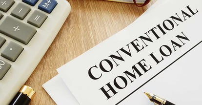 Conventional home loan form and a pen