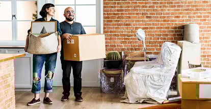 Couple moving into new house