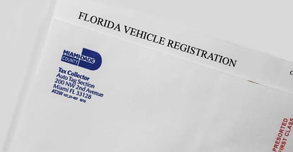 DMV Florida registration tag renewal service notice letter