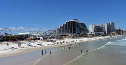 Daytona beach with boardwalk in Florida