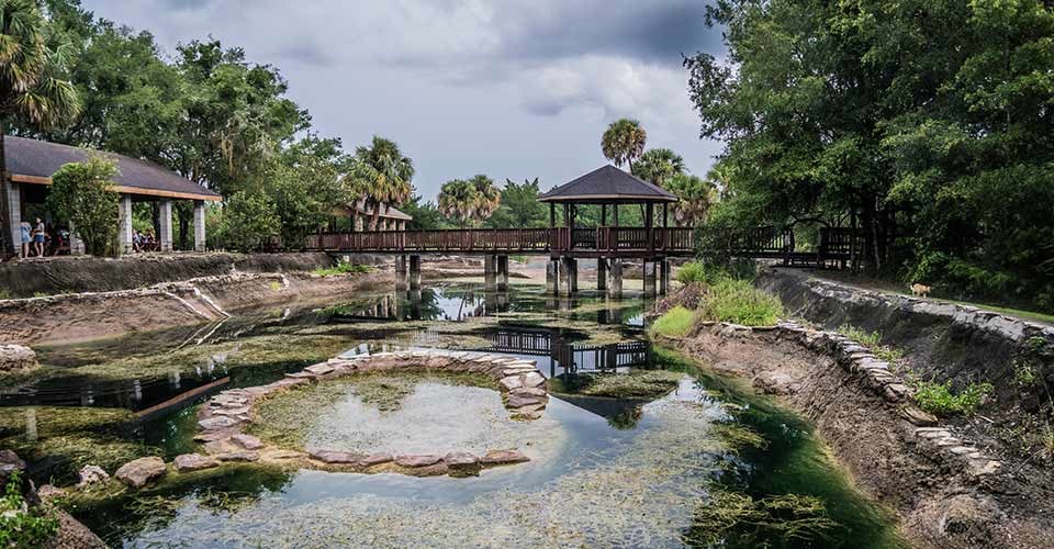 Devils Den Recreational Area With Large Creek and Gazebo in Williston Florida