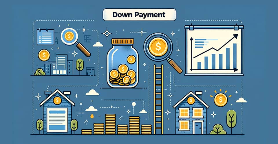 Different options shows research for down payment