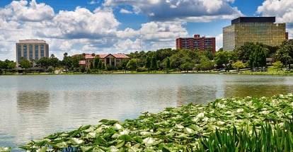 Downtown Lakeland Florida on Lake Mirror