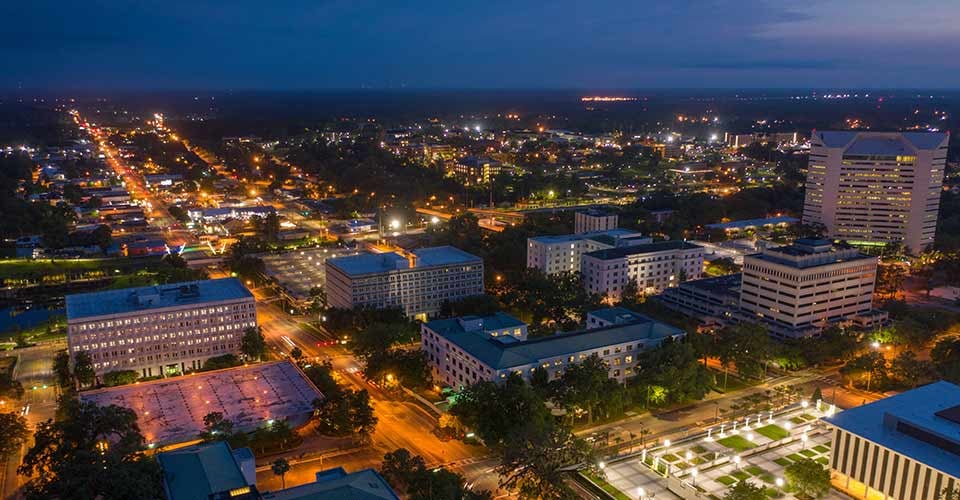 Downtown Tallahassee Florida at night