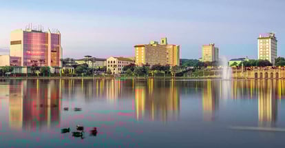 Downtown cityscape in Lakeland Florida