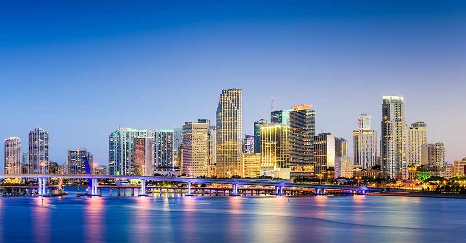 Downtown skyline in Miami Florida