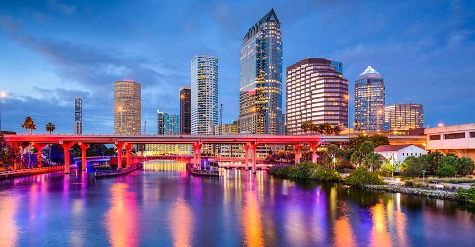 Downtown skyline on the Hillsborough River Tampa Florida