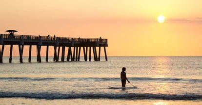 Early morning at the pier in Jacksonville Beach Florida