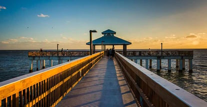 Evening light on the fishing pier in Fort Myers Beach Florida