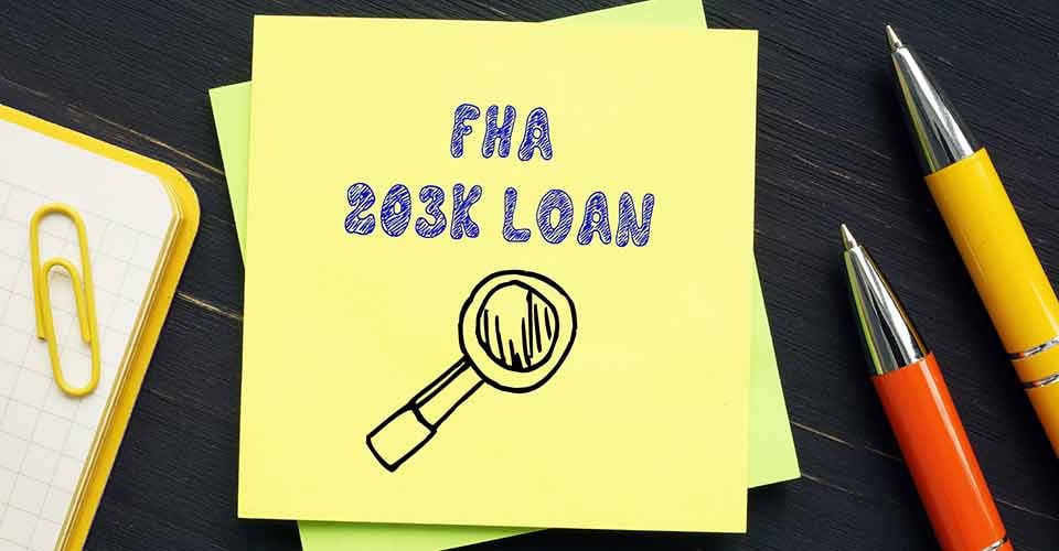 FHA 203K Loan written on sticky notes