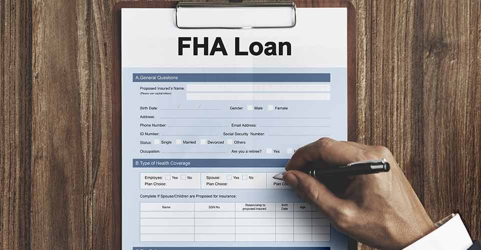 FHA Loan application form on a table