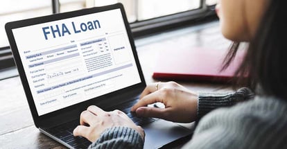 FHA Loan application form on laptop