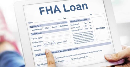 FHA Loan application form on tablet
