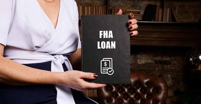 FHA Loan with inscription on blank notepad