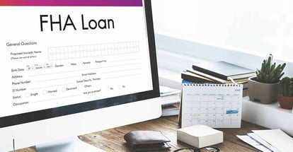 FHA loan application form on a computer