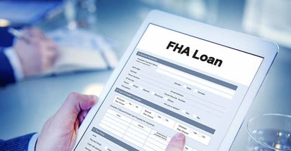 FHA loan form on a tablet for online application